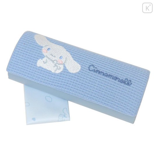 Japan Sanrio Glasses Case - Cinnamoroll / Embroidery Blue - 1