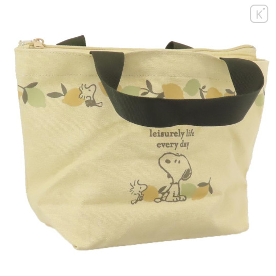 Japan Peanuts Insulated Cooler Lunch Bag - Snoopy & Woodstock / Lemon - 2