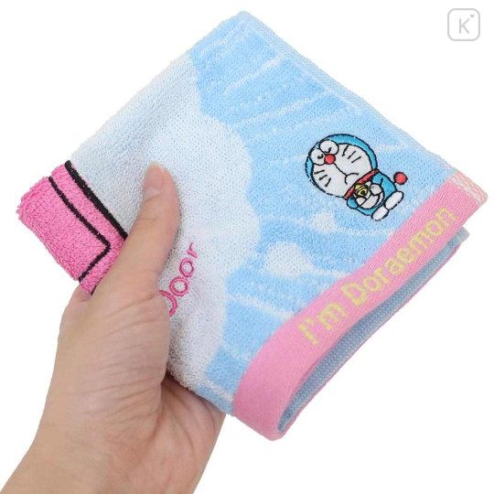 Japan Doraemon Mini Towel Jacquard Handkerchief - Anywhere Door - 3