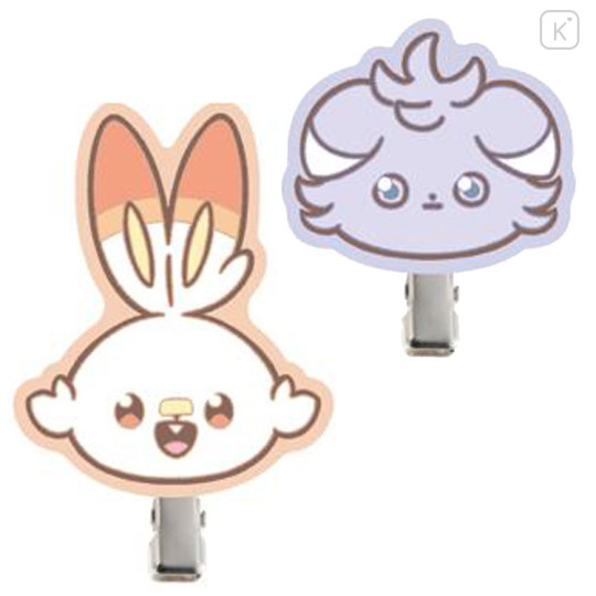 Japan Pokemon Mascot Hair Clip - Espurr & Scorbunny / Pokepeace - 1