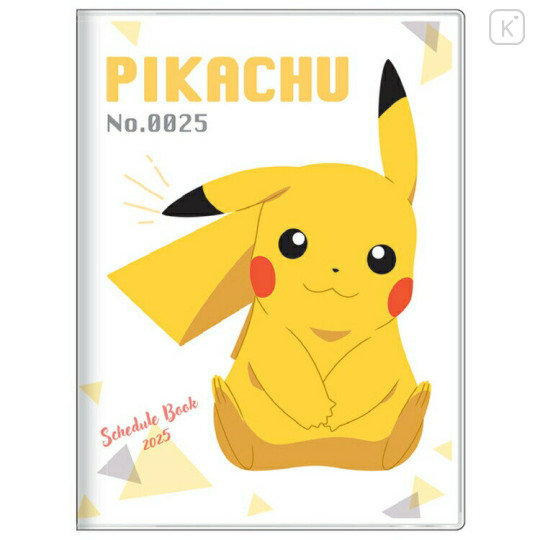 Japan Pokemon A6 Planner Monthly Schedule Book - Pikachu / Smile White 2025 - 1