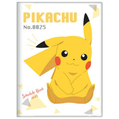 Japan Pokemon A6 Planner Monthly Schedule Book - Pikachu / Smile White 2025