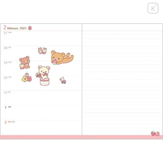 Japan San-X B6 Weekly Schedule Book - Rilakkuma : Snake 2025 - 5