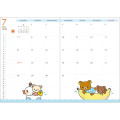 Japan San-X B6 Monthly Schedule Book - Rilakkuma / Cream Yellow Flower 2025 - 2