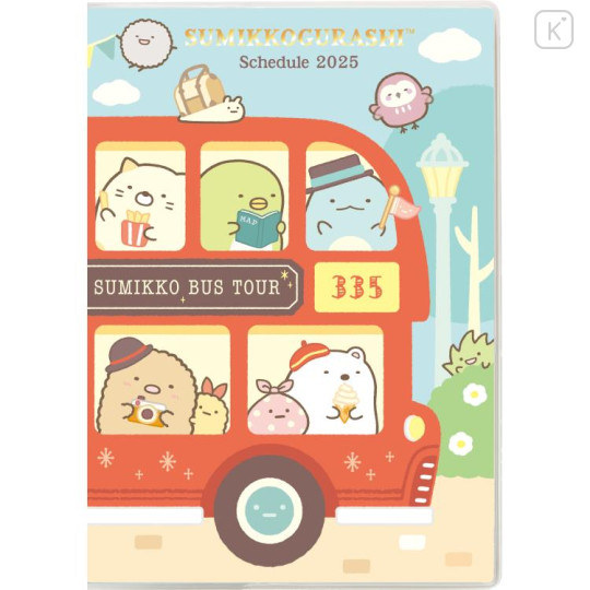 Japan San-X B6 Monthly Schedule Book - Sumikko Gurashi / Bus 2025 - 1