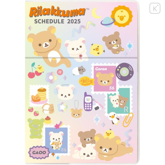 Japan San-X A6 Monthly Schedule Book - Rilakkuma / Stamp 2025 - 1