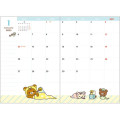 Japan San-X A6 Monthly Schedule Book - Rilakkuma / Stamp 2025 - 2