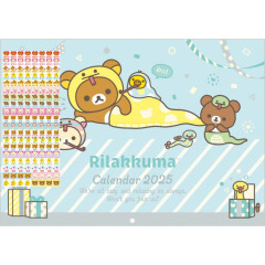 Japan San-X A4 Wall Calendar - Rilakkuma / Snake 2025