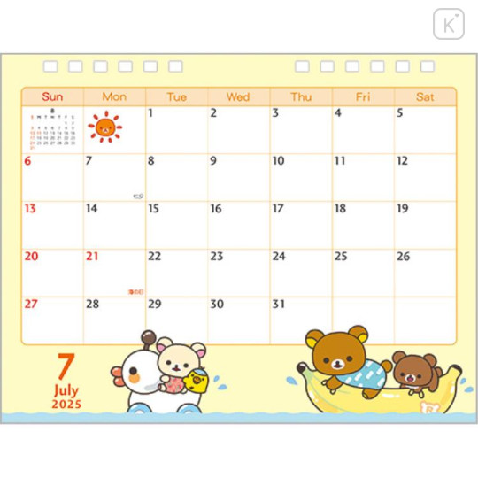 Japan San-X Desk Calendar - Rilakkuma : Snake 2025 - 2