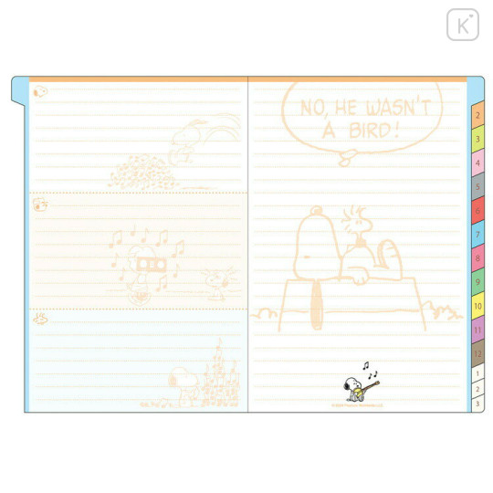 Japan Peanuts B6 Planner Monthly Schedule Book - Snoopy & Woodstock / Brown 2025 - 3