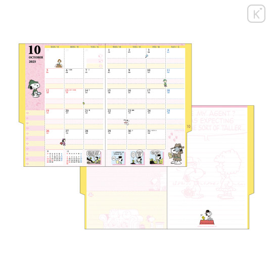 Japan Peanuts B6 Planner Monthly Schedule Book - Snoopy & Woodstock / Brown 2025 - 6