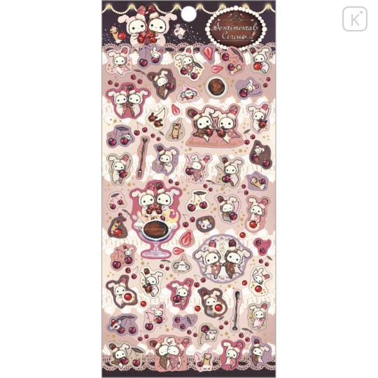 Japan San-X Sheet Sticker - Sentimental Circus / Late Night Parfait and Stardust Tears Drain Cherries A - 1