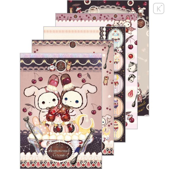 Japan San-X A6 Notepad - Sentimental Circus / Late Night Parfait and Stardust Tears Drain Cherries A - 1