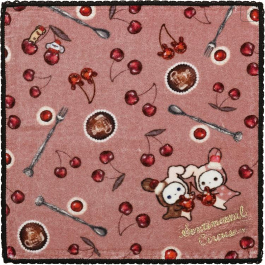 Japan San-X Mini Towel - Sentimental Circus : Late Night Parfait and Stardust Tears Drain Cherries A - 1