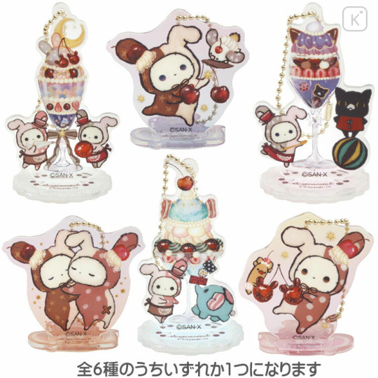 Japan San-X Secret Acrylic Stand Keychain - Sentimental Circus / Late Night Parfait and Stardust Tears Drain Cherries - 1