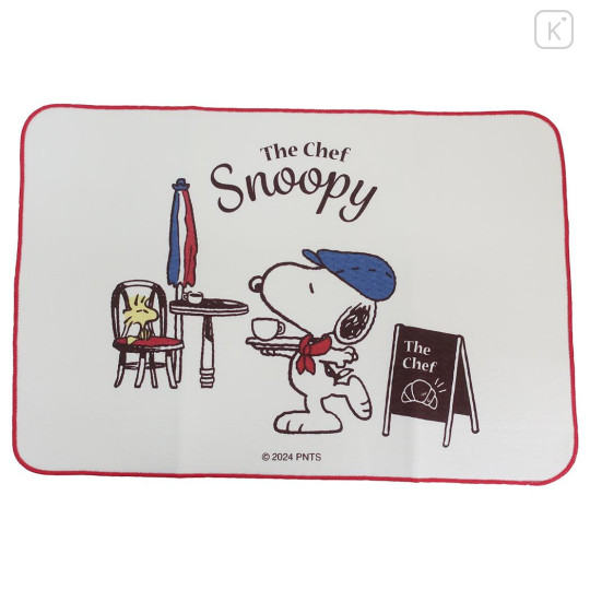 Japan Peanuts Dish Water Absorption Draining Mat - Snoopy & Woodstock / France Cafe - 1