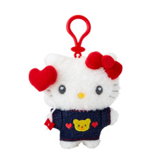 Japan Sanrio Original Mascot Holder - Hello Kitty / Denim Patch