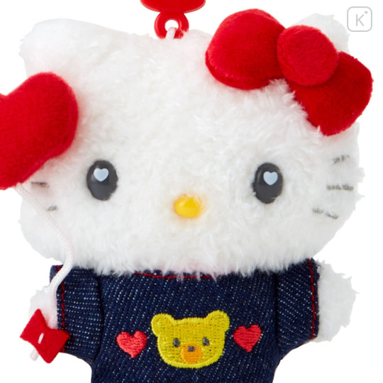 Japan Sanrio Original Mascot Holder - Hello Kitty / Denim Patch - 3