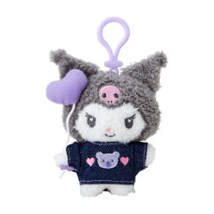 Japan Sanrio Original Mascot Holder - Kuromi / Denim Patch