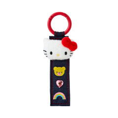 Japan Sanrio Original Tag Keychain - Hello Kitty : Denim Patch