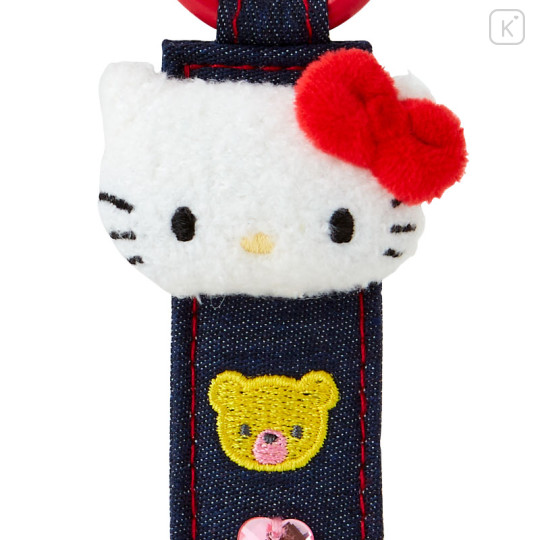 Japan Sanrio Original Tag Keychain - Hello Kitty : Denim Patch - 3