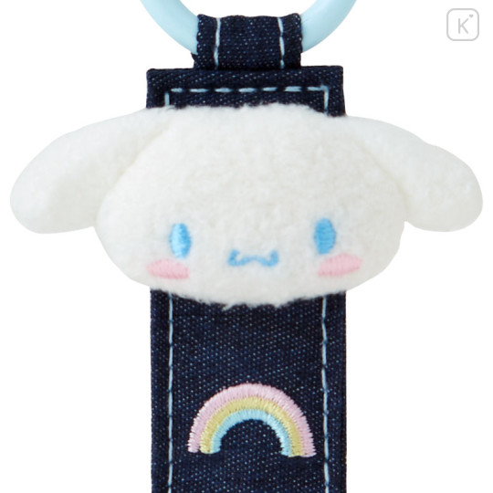 Japan Sanrio Original Tag Keychain - Cinnamoroll : Denim Patch - 3