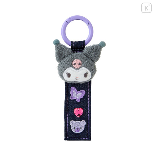 Japan Sanrio Original Tag Keychain - Kuromi : Denim Patch - 1