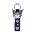 Japan Sanrio Original Tag Keychain - Kuromi : Denim Patch - 1