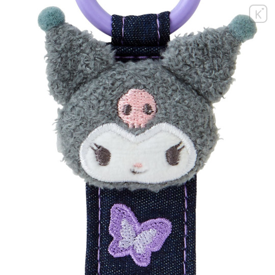 Japan Sanrio Original Tag Keychain - Kuromi : Denim Patch - 3