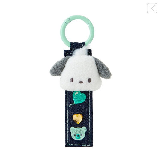 Japan Sanrio Original Tag Keychain - Pochacco : Denim Patch - 1