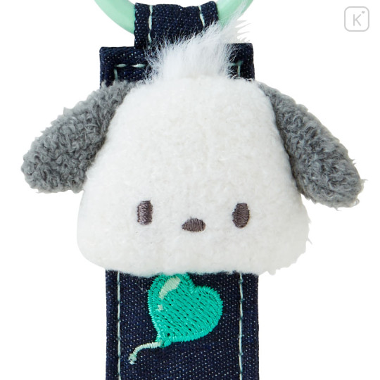 Japan Sanrio Original Tag Keychain - Pochacco : Denim Patch - 3