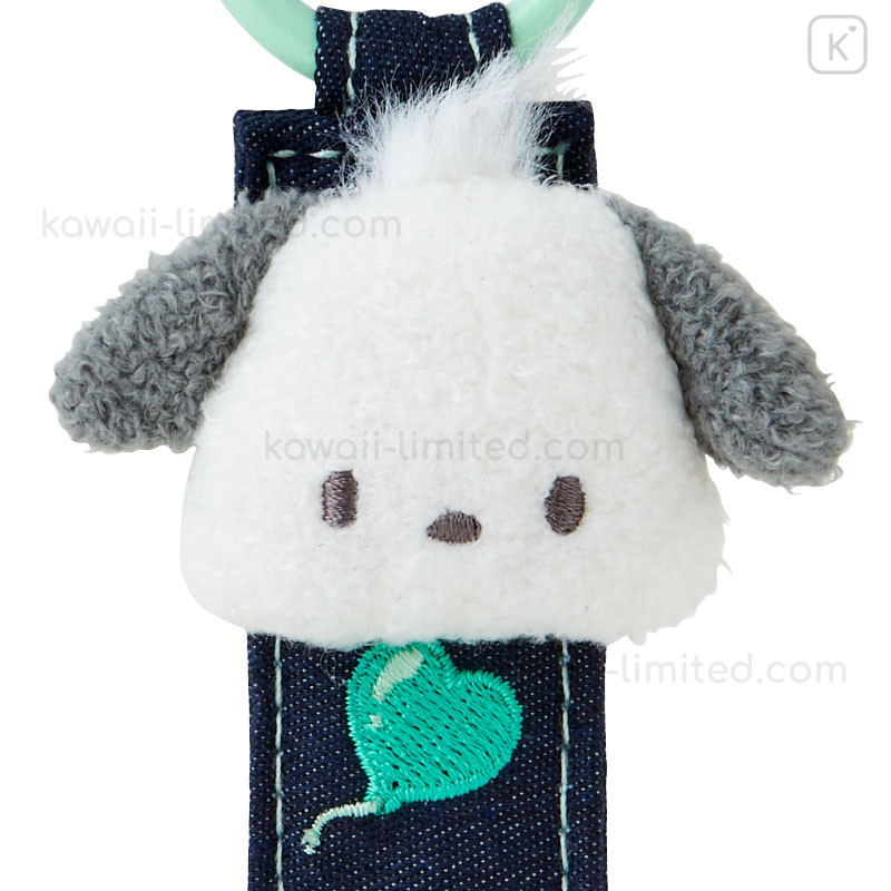 Japan Sanrio Original Tag Keychain - Pochacco : Denim Patch Japan Sanrio Original Tag Keychain - Pochacco : Denim Patch