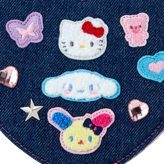 Japan Sanrio Original Folding Mirror - Denim Patch - 4