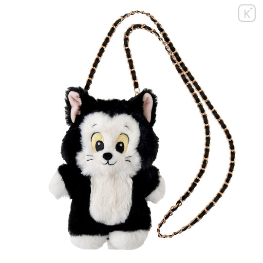 Japan Disney Store Fluffy Pochette Shoulder Crossbody Bag - Pinocchio Cat Figaro - 1