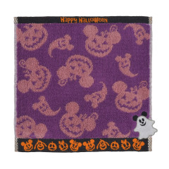 Japan Disney Store Mini Towel Jacquard Handkerchief - Mickey Mouse / Ghost Happy Halloween