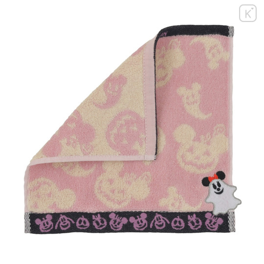 Japan Disney Store Mini Towel Jacquard Handkerchief - Minnie Mouse / Ghost Happy Halloween - 2