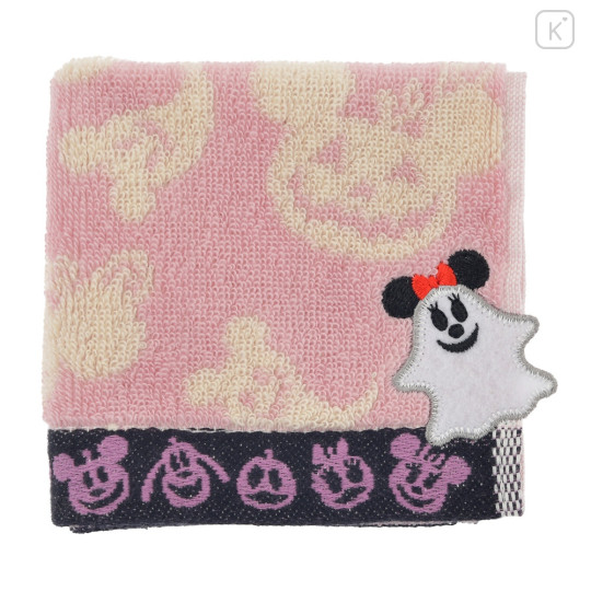 Japan Disney Store Mini Towel Jacquard Handkerchief - Minnie Mouse / Ghost Happy Halloween - 3