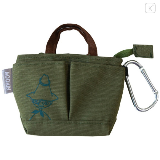 Japan Moomin Mini Pouch with Carabiner - Snufkin / Tote Bag Style - 1