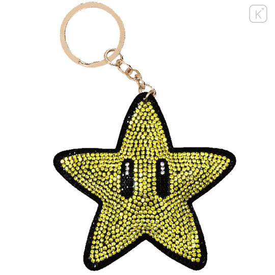 Japan Mario Glitter Deco Key Holder - Super Mario Brothers / Super Star - 1