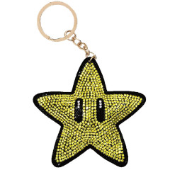 Japan Mario Glitter Deco Key Holder - Super Mario Brothers / Super Star