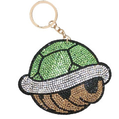 Japan Mario Glitter Deco Key Holder - Super Mario Brothers / Green Shell