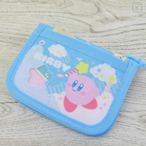 Japan Kirby Kids Bifold Wallet With Neck Strap - Kirby & Waddle Dee / Blue - 5