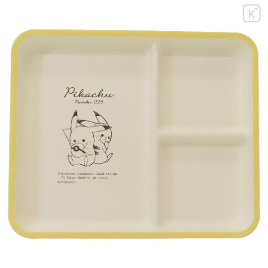 Japan Pokemon Divided Plate - Pikachu / number 025 Yellow Square - 1