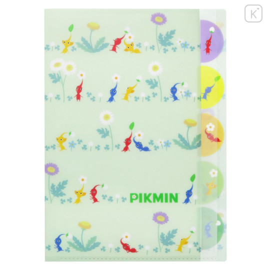 Japan Pikmin 5 Pockets A4 Index File Holder - Light Green - 1