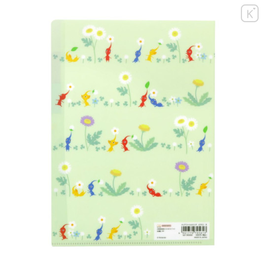 Japan Pikmin 3 Pockets A5 Clear File - Light Green - 2