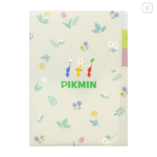 Japan Pikmin 3 Pockets A5 Clear File - Beige - 1