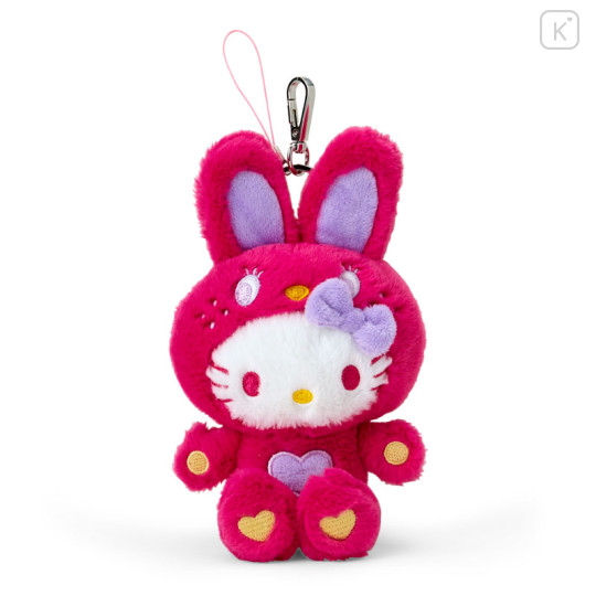 Japan Sanrio Mascot Holder - Hello Kitty : Colorful Bunny Red - 1