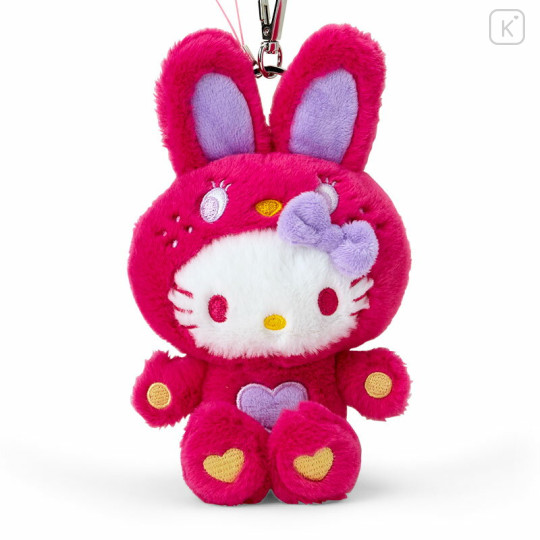 Japan Sanrio Mascot Holder - Hello Kitty : Colorful Bunny Red - 2