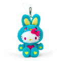 Japan Sanrio Mascot Holder - Hello Kitty : Colorful Bunny Green - 1