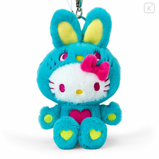 Japan Sanrio Mascot Holder - Hello Kitty : Colorful Bunny Green - 2